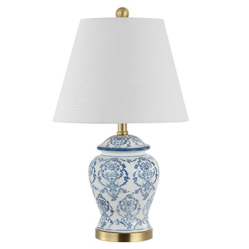 Juliana 22.25" Traditional Classic Chinoiserie Ceramic LED Table Lamp - JONATHAN Y